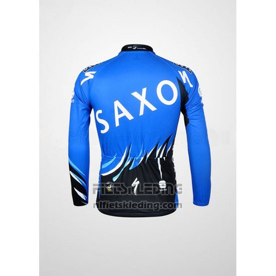 2012 Fietskleding Saxo Bank Blauw en Zwart Lange Mouwen en Koersbroek